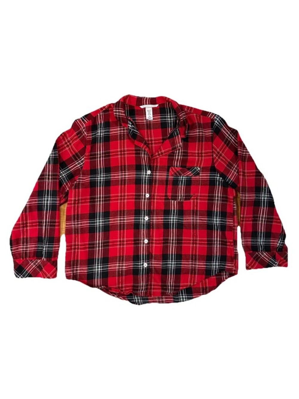 Y2K VTG Victoria's Secret Red Plaid Button Down Sleep Shirt Women’s Sz M